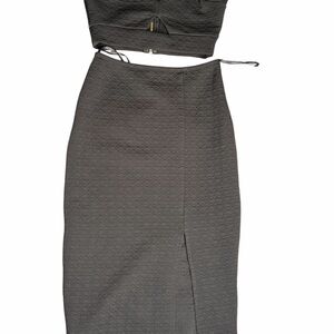 Hot Miami Styles Charcoal Skirt Set